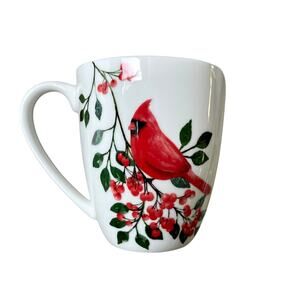 MIKASA Cardinal Leaves Porcelain Coffee Mugs 12oz Set of 4 NEW